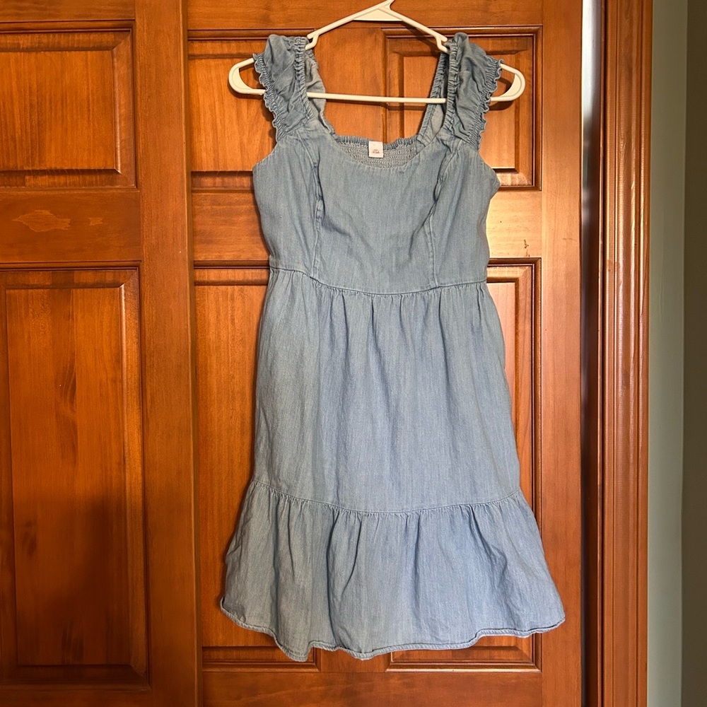 Old Navy Light Blue Ruffle Strap Dress